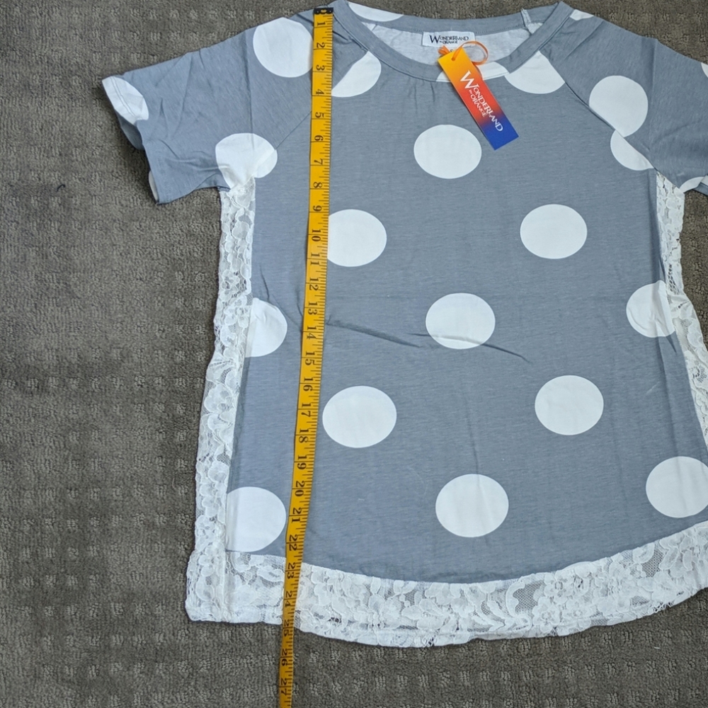 Wonderland Polka Dot and Lace Top - Picture 5 of 8